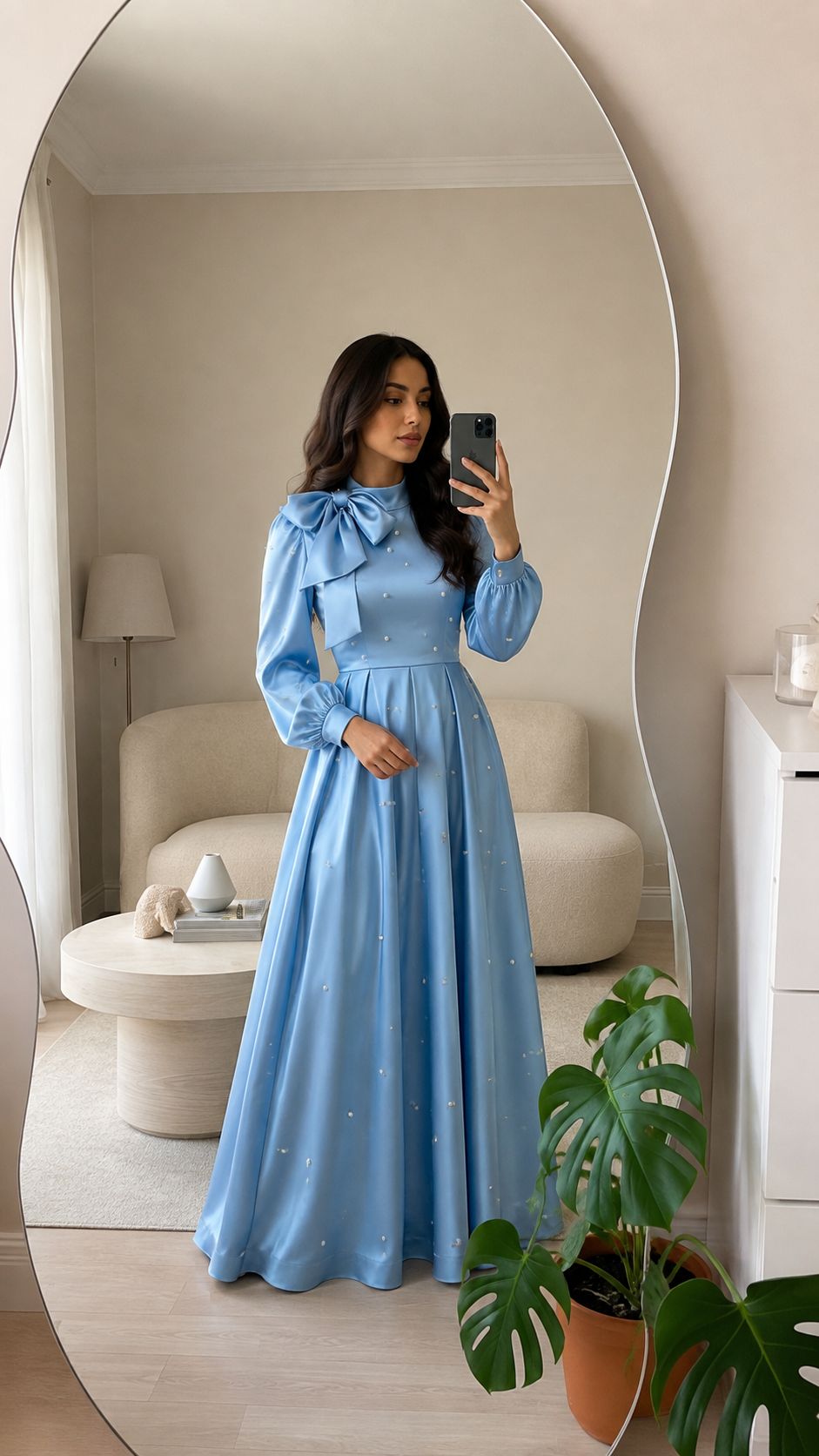 Luxury Pearl Embellished Satin Set