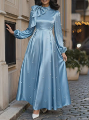 Luxury Pearl Embellished Satin Set